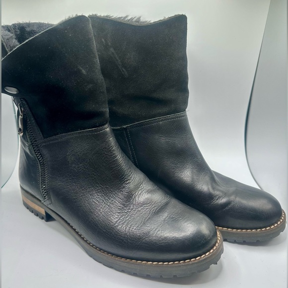 Fabianelli Italian ankle boot, zip zipper, faux fur cuffs,  size 8 - Picture 3 of 11